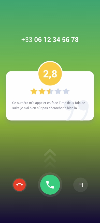 Fenêtre contextuelle pendant un appel entrant